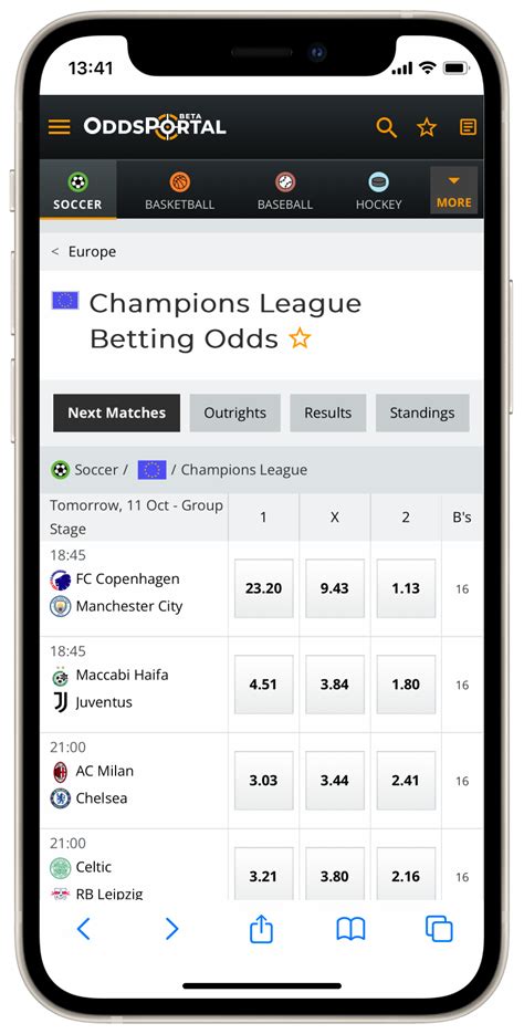 odds portal odds comparison.